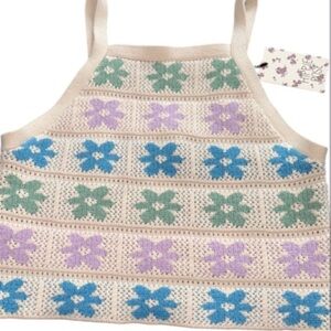 Hippie Rose sweater knit super soft grannie square floral pattern Large NEW boho